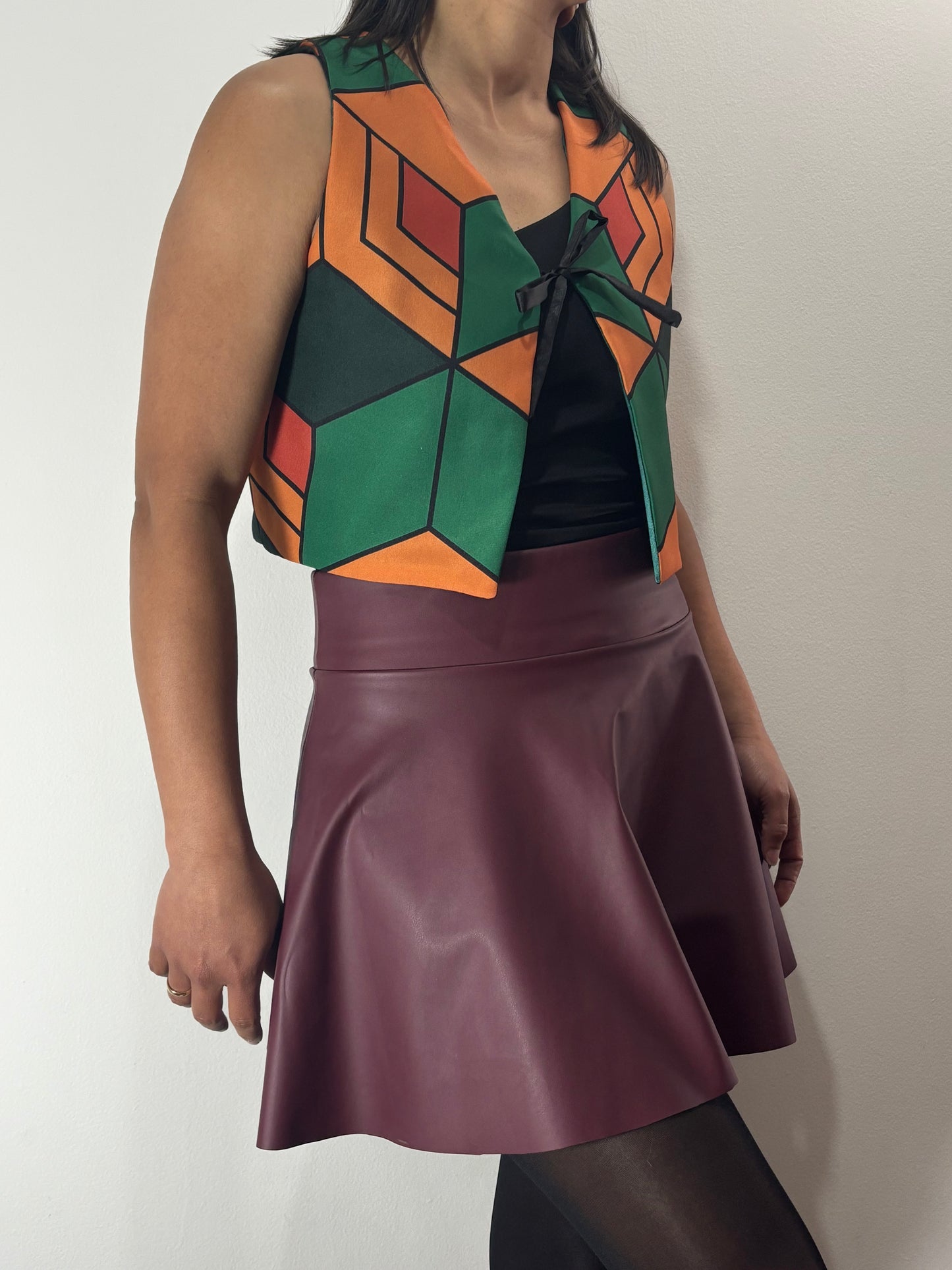 Falda Burdeos Acampanada