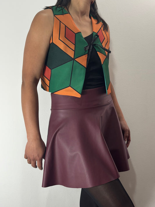 Falda Burdeos Acampanada