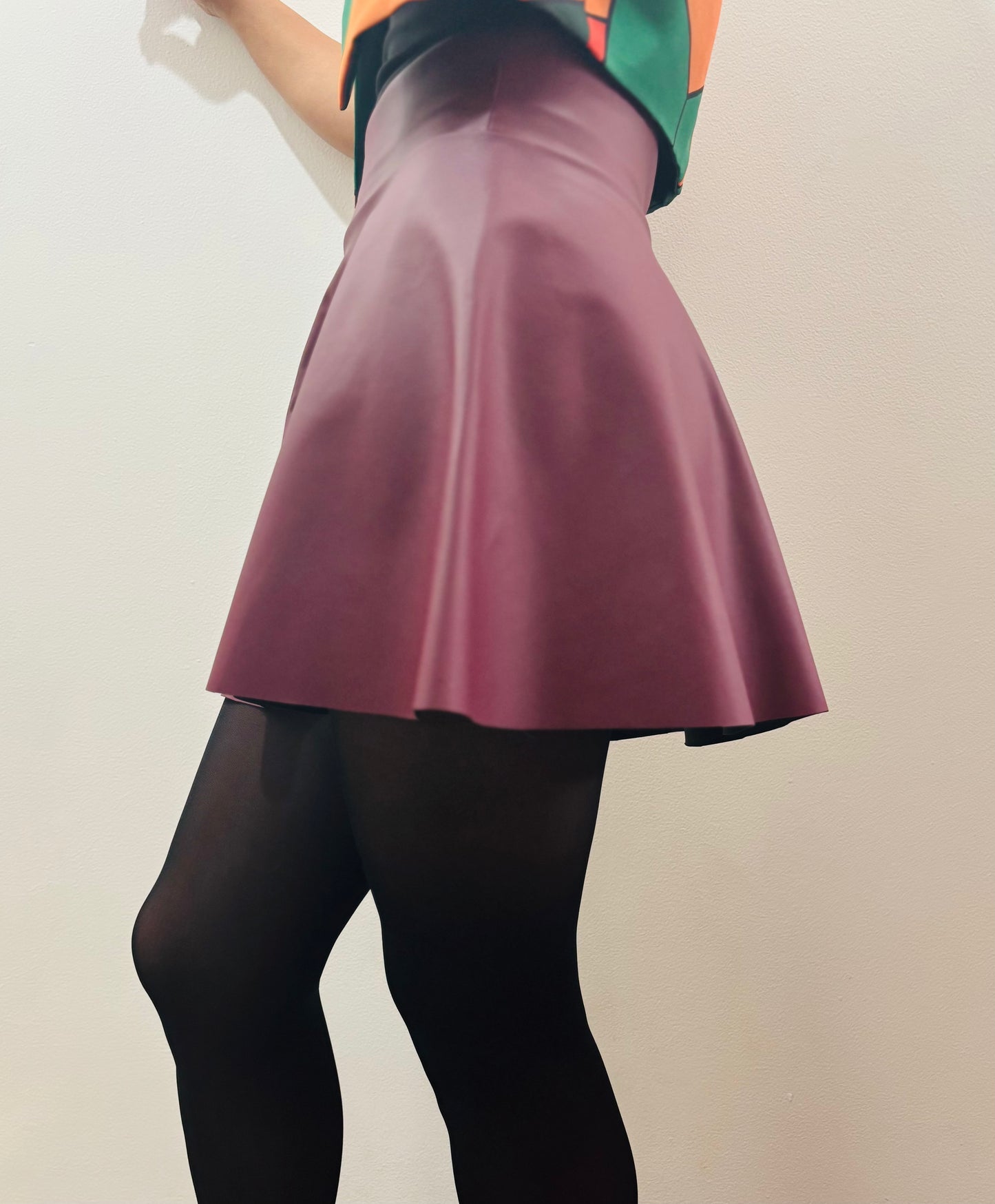 Falda Burdeos Acampanada